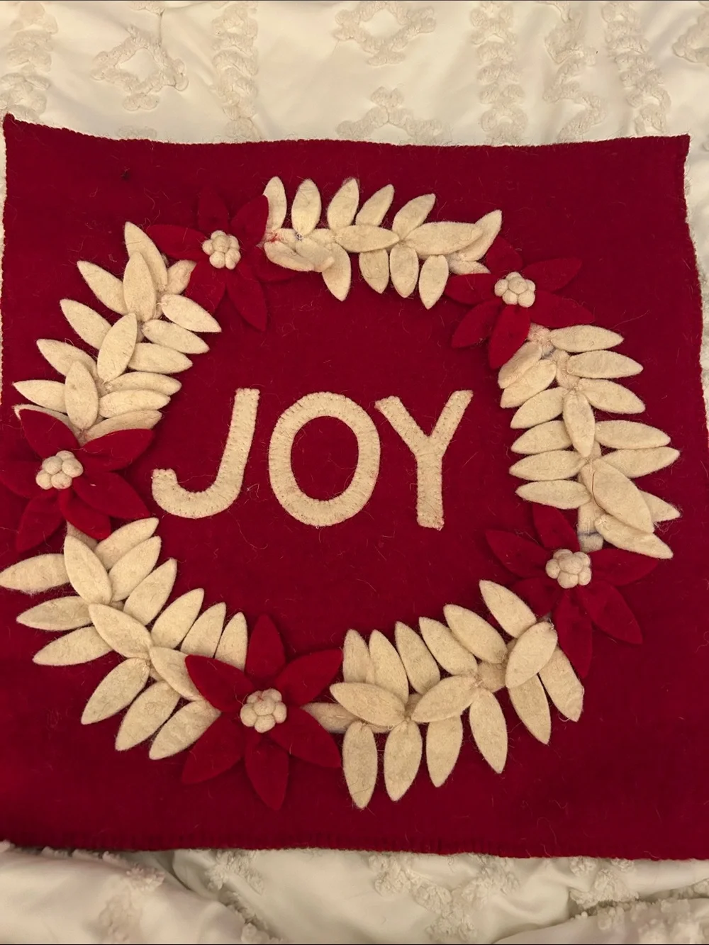 Two Arcadia Home Hand Felted Wool Christmas Pillow cover 20”